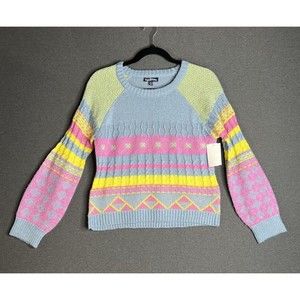 FFRESHMAN 1996 Knit Acrylic Blend Sweater Colorful Pattern Junior Size XL 16